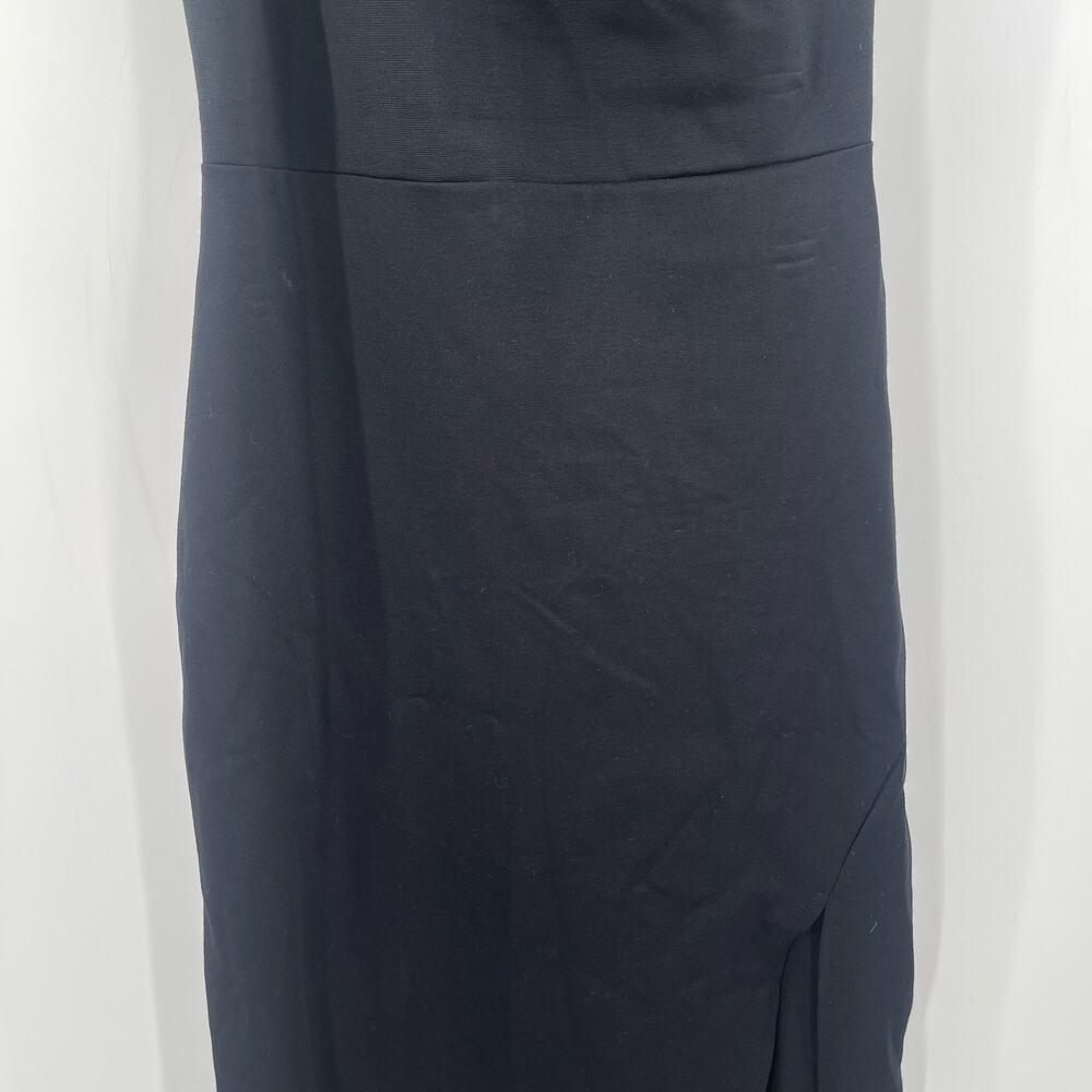 LULU'S Good Times Only Dress Small Maxi Black Bodycon One Shoulder NEW High Slit - Picture 9 of 12
